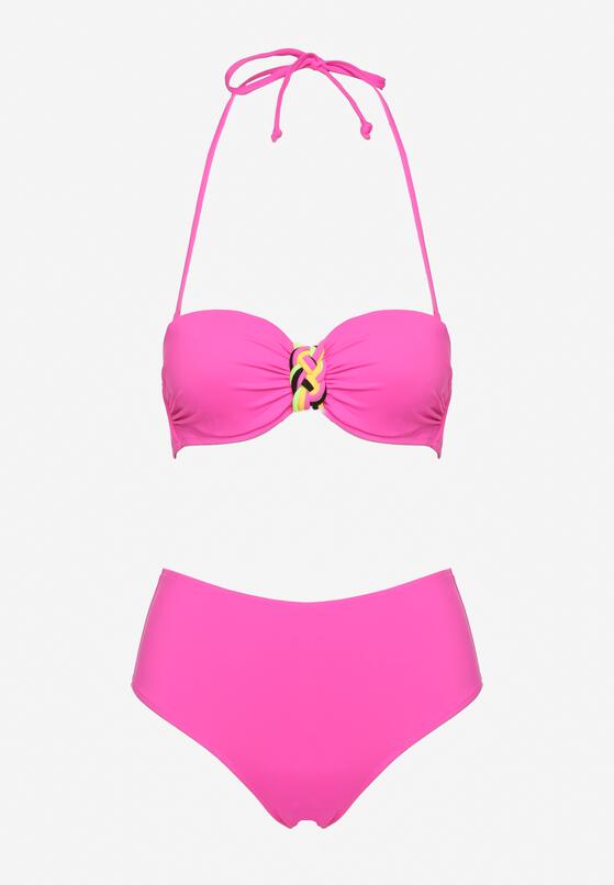 Fuksjowe Bikini Biustonosz z Geometrycznym Wzorem Majtki Typu Figi Ulosalia 5