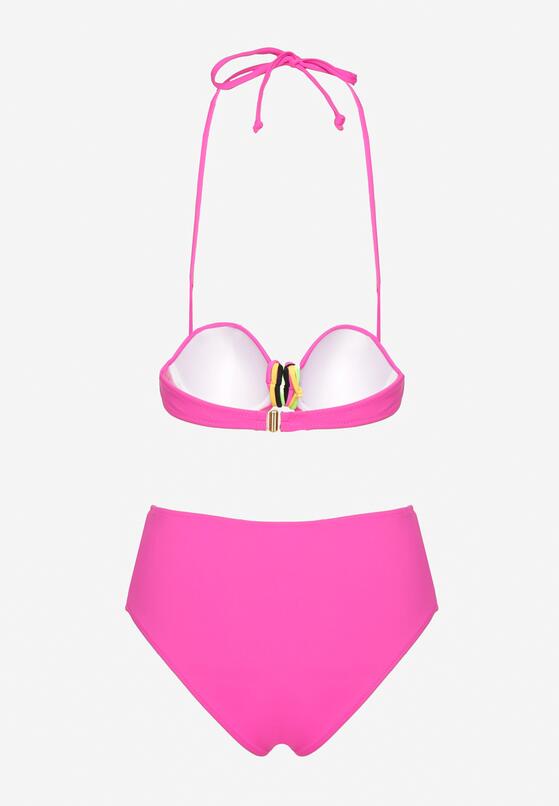 Fuksjowe Bikini Biustonosz z Geometrycznym Wzorem Majtki Typu Figi Ulosalia 6