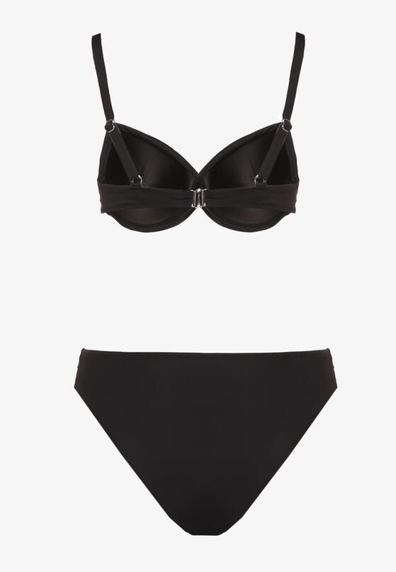 Czarne Bikini Biustonosz z Trójkątną Ozdobą i Majtki Typu Figi Natisalia 6