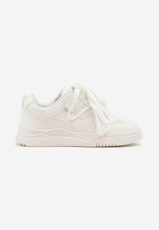 Białe Buty Sportowe Sneakersy z Perforacją i Geometrycznym Motywem Redavine 1