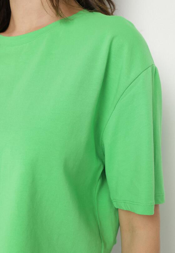 Jasnozielony Krótki T-shirt Oversize Lilu 5