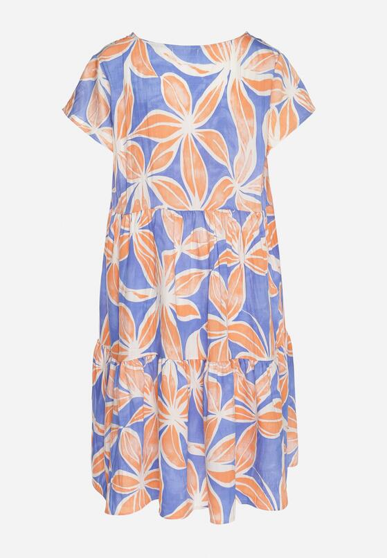 Rochie Albastră cu portocaliu 7