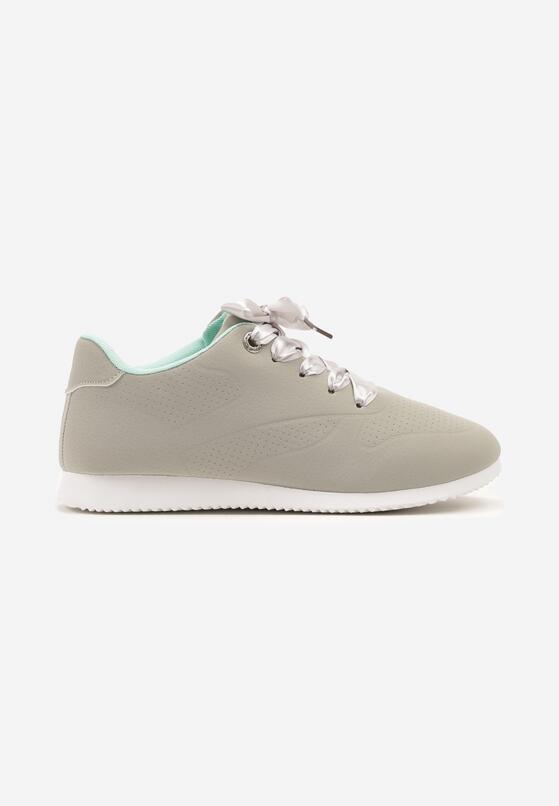 Szaro-Niebieskie Sneakersy Półbuty Ozdobione Wstążką Filarissa 4