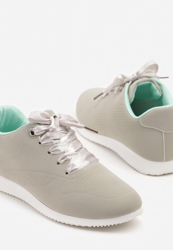 Szaro-Niebieskie Sneakersy Półbuty Ozdobione Wstążką Filarissa 6