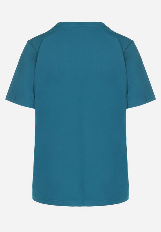 Ciemnozielony Bawełniany Klasyczny T-shirt Fevarene 7