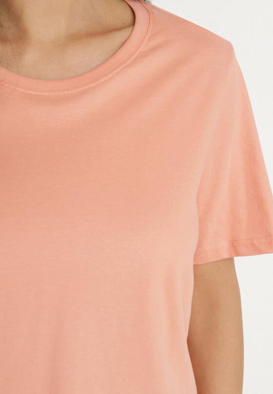 Pomarańczowy Bawełniany Klasyczny T-shirt Fevarene 5