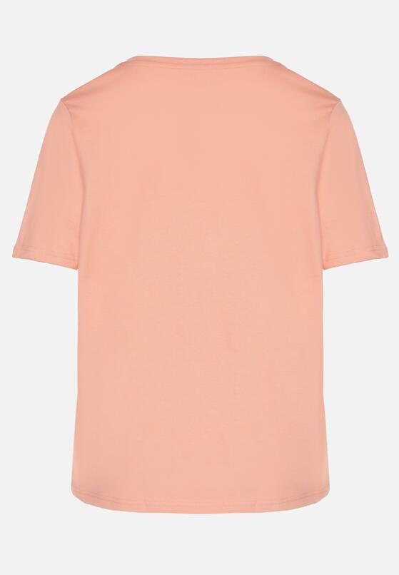 Pomarańczowy Bawełniany Klasyczny T-shirt Fevarene 7