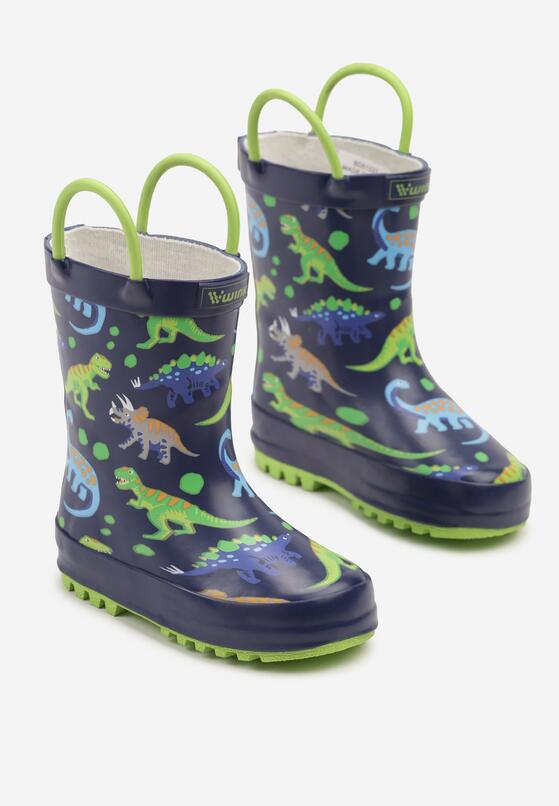 Cizme de cauciuc  Bleumarin cu verde 2