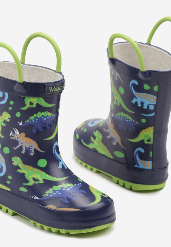 Cizme de cauciuc  Bleumarin cu verde 3