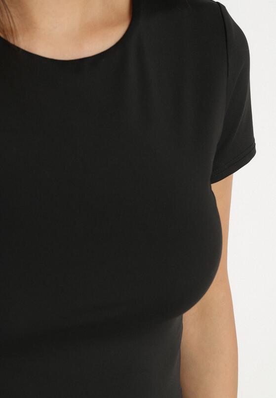 Czarny T-shirt Krótki z Wiskozą Eframera 5