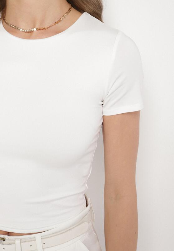 Biały T-shirt Krótki z Wiskozą Eframera 5