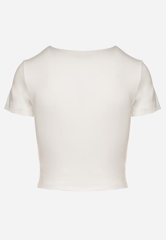 Biały T-shirt Krótki z Wiskozą Eframera 7