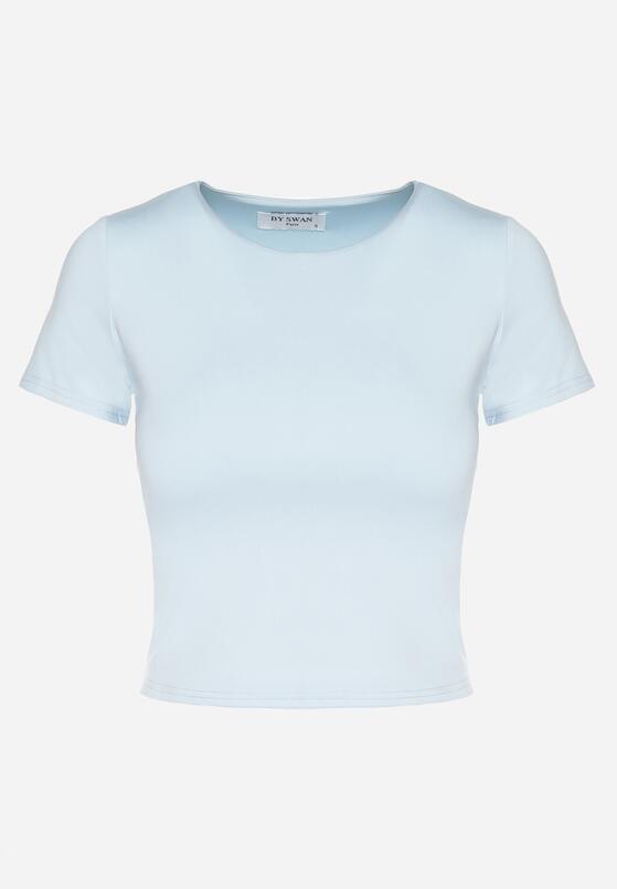 Jasnoniebieski T-shirt Krótki z Wiskozą Eframera 6