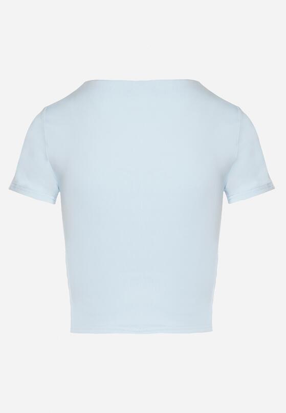 Jasnoniebieski T-shirt Krótki z Wiskozą Eframera 7