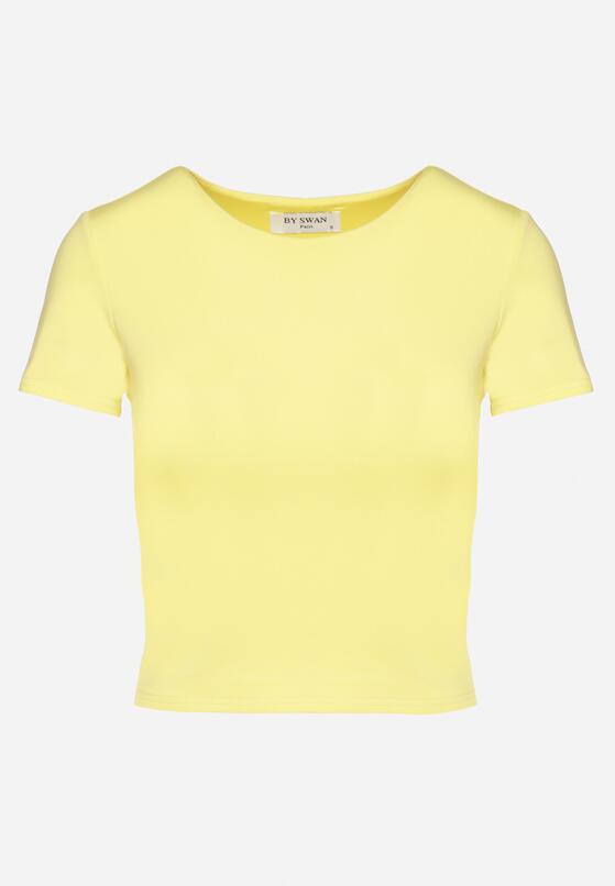 Żółty T-shirt Krótki z Wiskozą Eframera 6