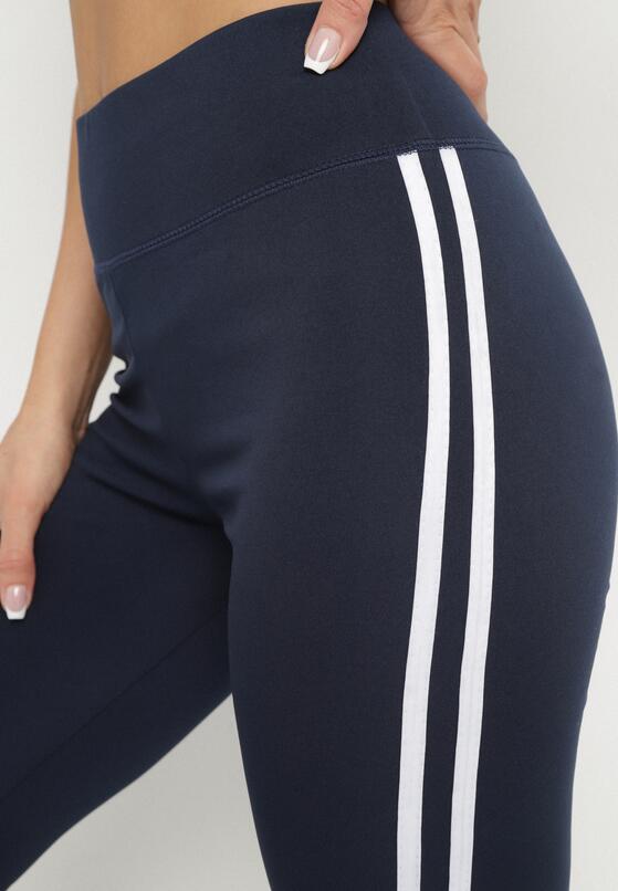 Granatowe Legginsy z Ozdobnymi Lampasami Janiaima 5