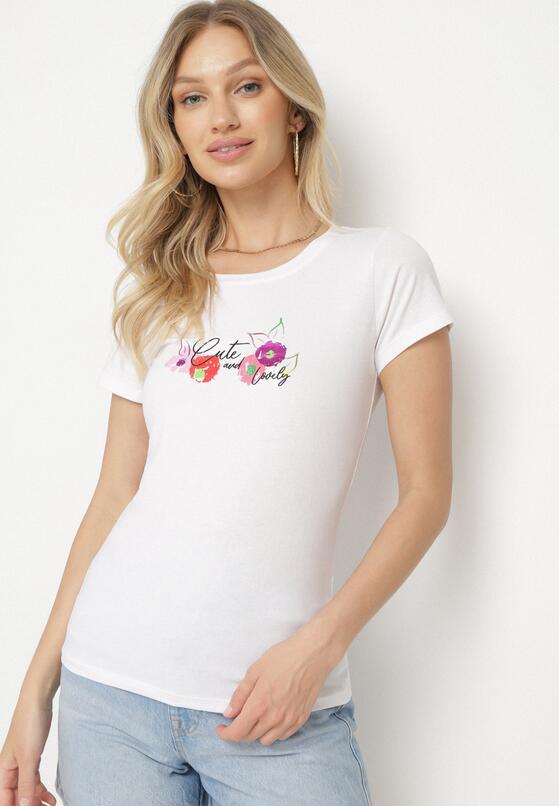 T-shirt Alb cu roz 1