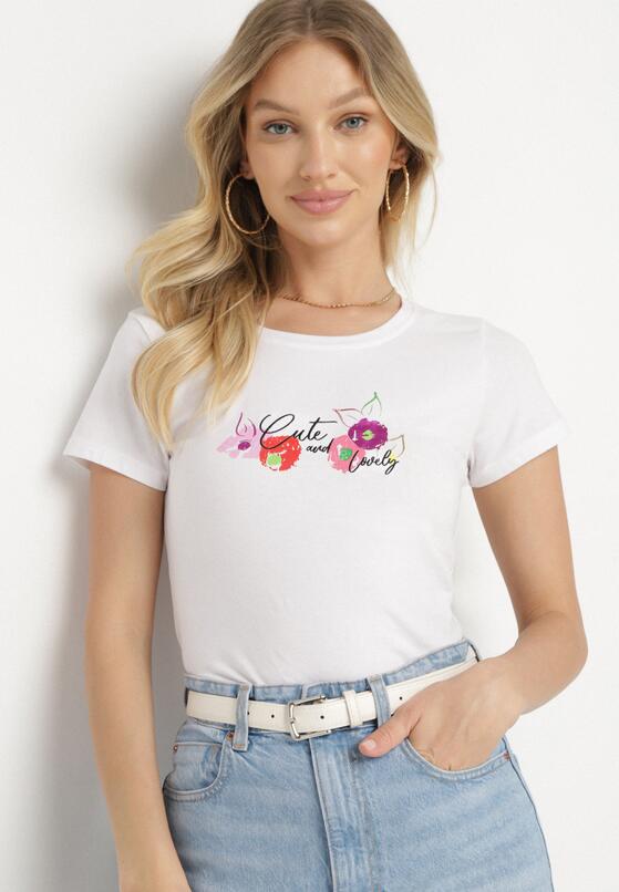 T-shirt Alb cu roz 4