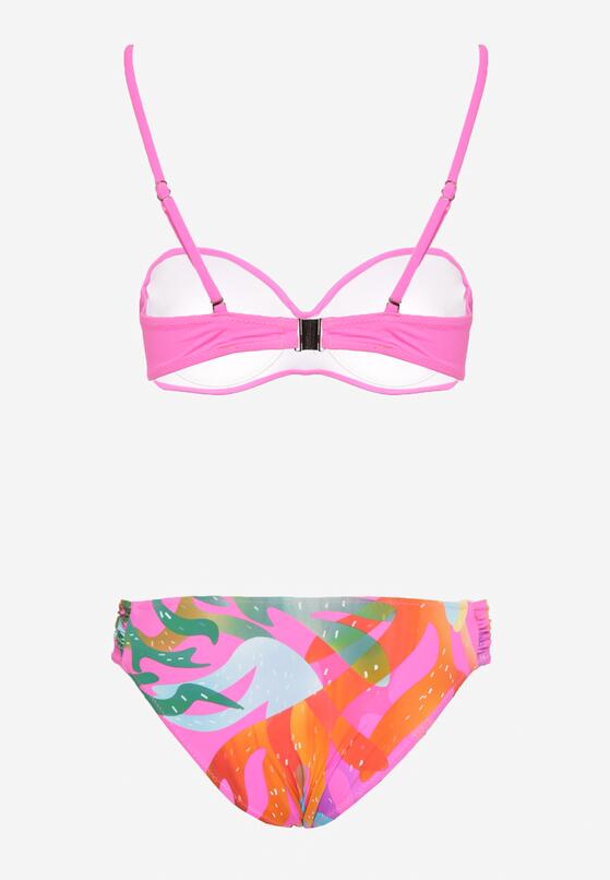 Fuksjowe Bikini Biustonosz z Marszczeniem i Majtki Figi Efrileia 6