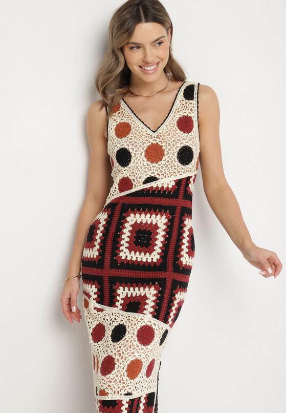 Rochie Bej cu maro 4