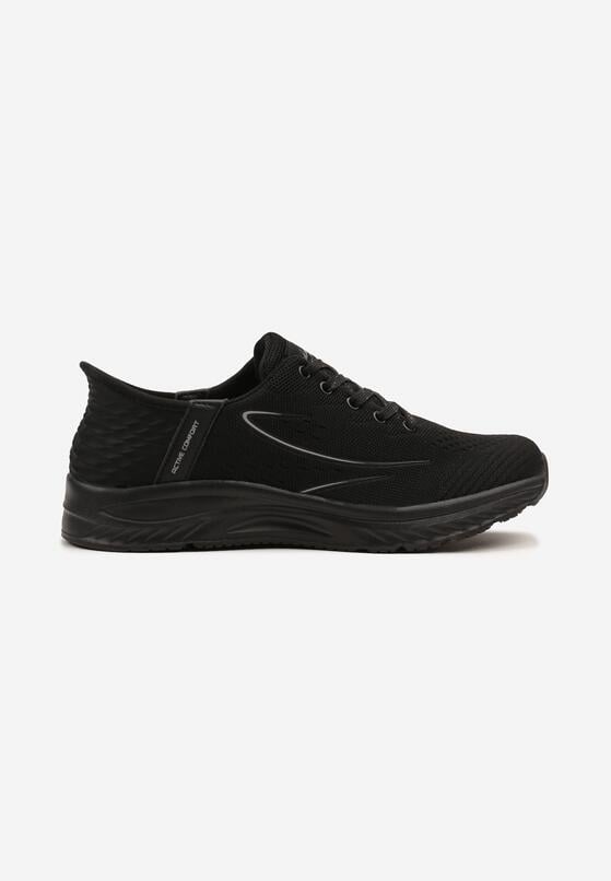 Czarne Buty Sportowe Sneakersy z Ozdobnym Tłoczeniem Axedla 1