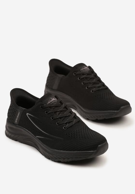 Czarne Buty Sportowe Sneakersy z Ozdobnym Tłoczeniem Axedla 2