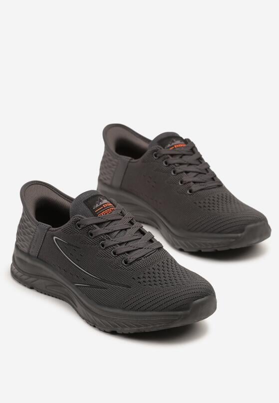 Ciemnoszare Buty Sportowe Sneakersy z Ozdobnym Tłoczeniem Axedla 2