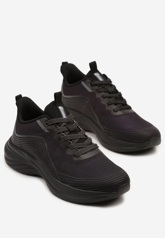 Czarne Buty Sportowe Sneakersy Ozdobione Tłoczonym Wzorem Axevia 2