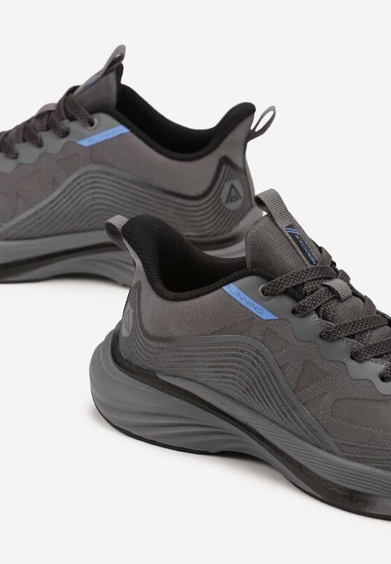 Ciemnoszare Buty Sportowe Sneakersy Ozdobione Tłoczonym Wzorem Axevia 3