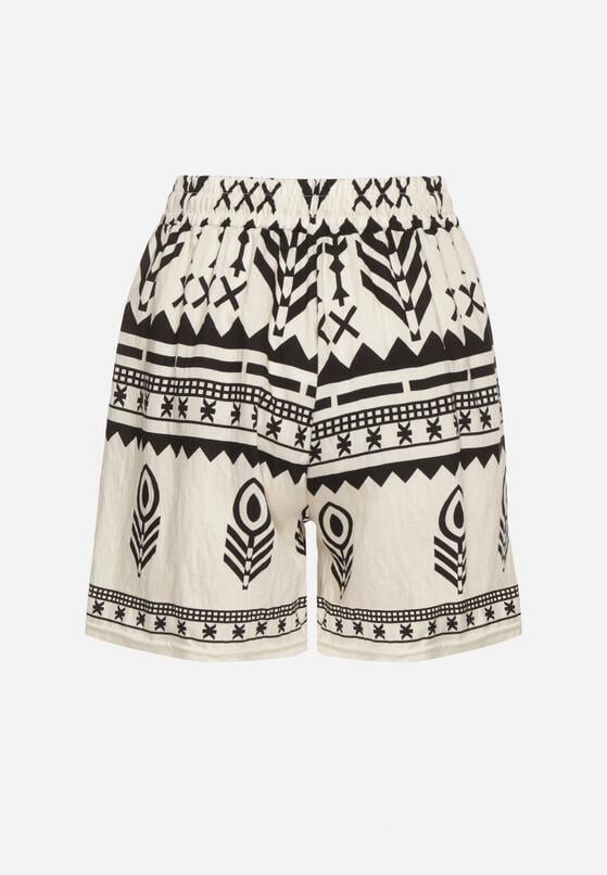 Pantaloni scurți Negru cu crem 7
