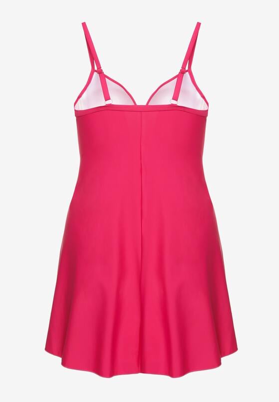 Różowe Bikini Top o Rozkloszowanym Kroju i Majtki Figi ze Ściągaczem Folarune 2