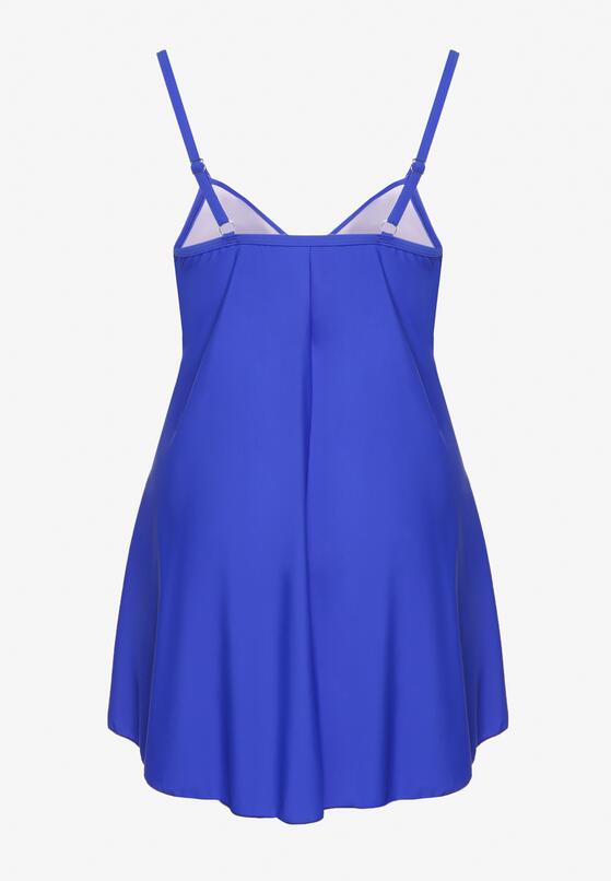 Niebieskie Bikini Top o Rozkloszowanym Kroju i Majtki Figi ze Ściągaczem Folarune 6