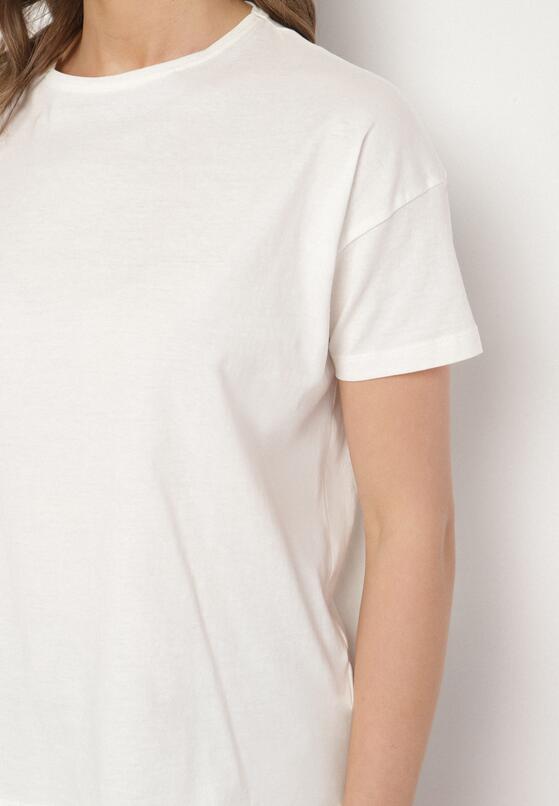 Beżowy Klasyczny T-shirt Oversize z Bawełny Zivassa 5