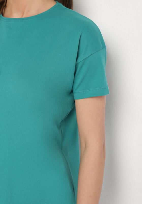 Zielony Klasyczny T-shirt Oversize z Bawełny Zivassa 5