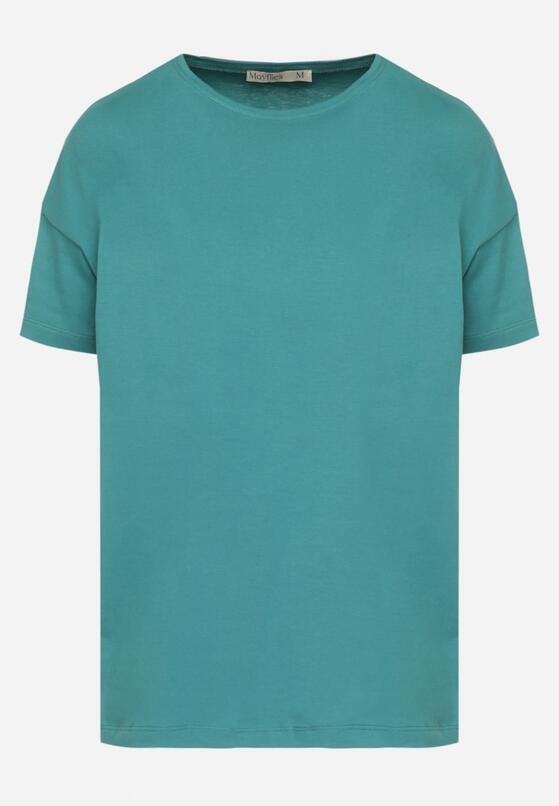 Zielony Klasyczny T-shirt Oversize z Bawełny Zivassa 6