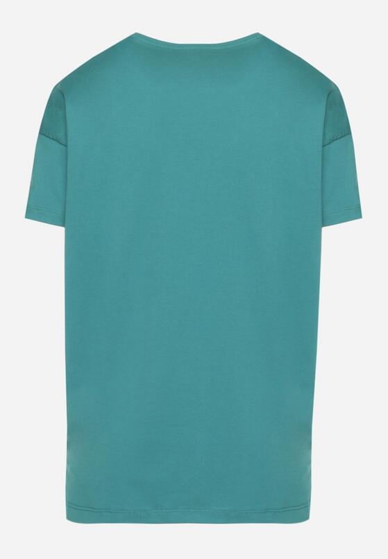 Zielony Klasyczny T-shirt Oversize z Bawełny Zivassa 7