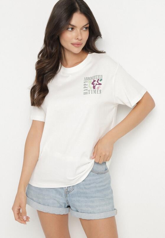 Biały Bawełniany T-shirt Oversize Fillaria 1