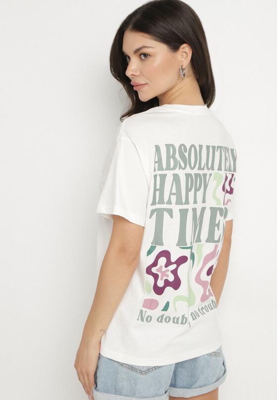 Biały Bawełniany T-shirt Oversize Fillaria 2