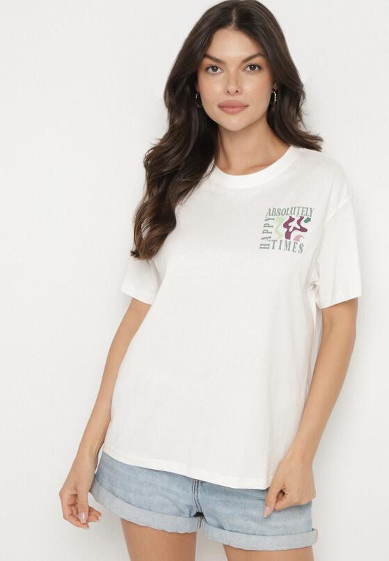 Biały Bawełniany T-shirt Oversize Fillaria 3