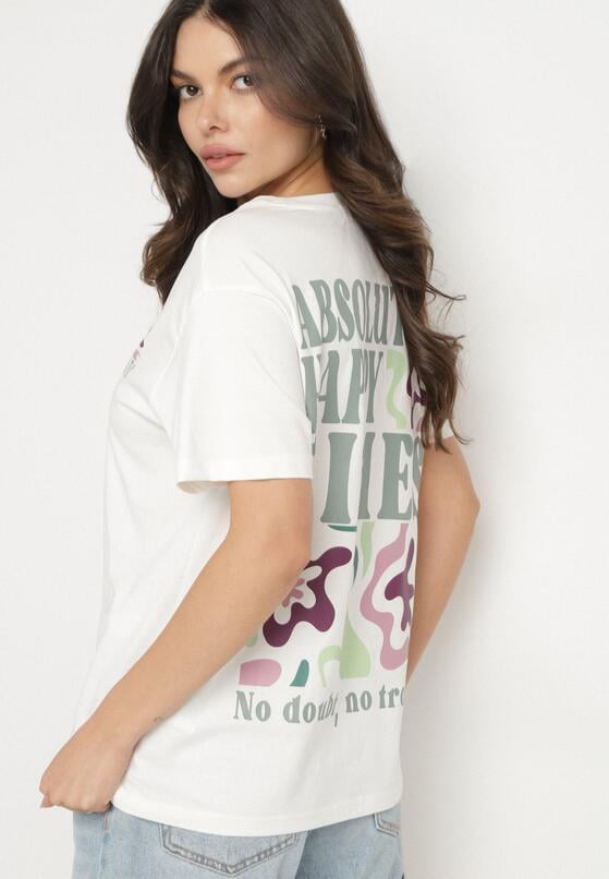 Biały Bawełniany T-shirt Oversize Fillaria 4