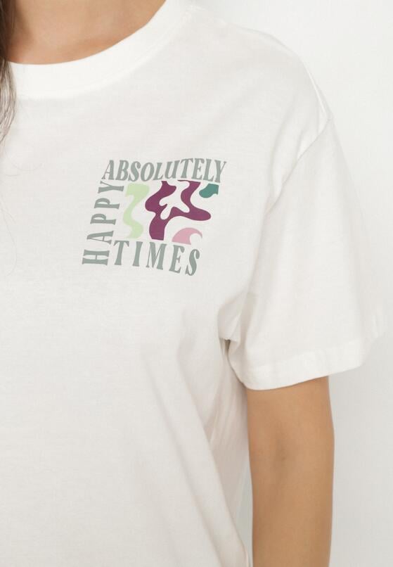 Biały Bawełniany T-shirt Oversize Fillaria 5