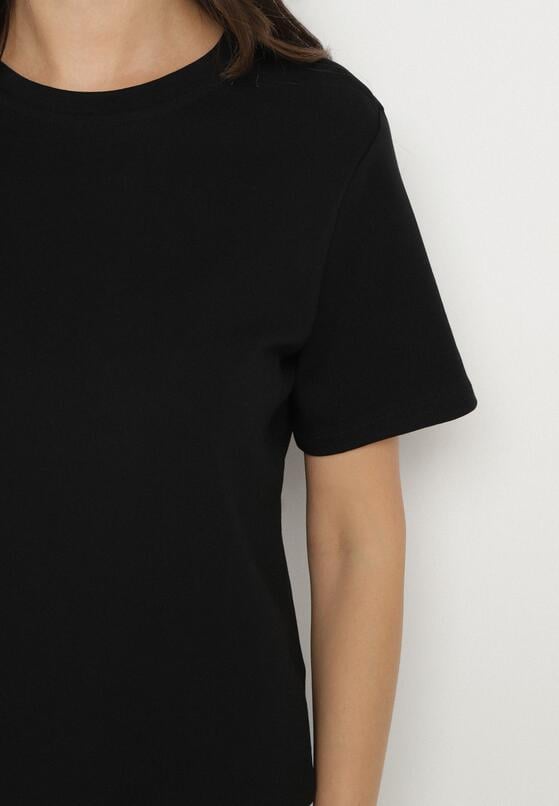 Czarny Bawełniany T-shirt o Klasycznym Kroju Tiariane 5
