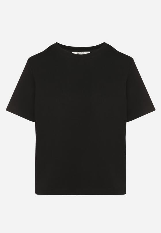 Czarny Bawełniany T-shirt o Klasycznym Kroju Tiariane 6