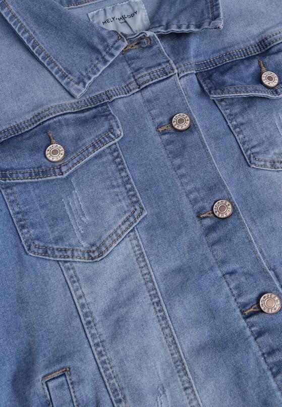 Jasnoniebieska Jeansowa Kurtka z Przetarciami i Kieszeniami z Klapami Hazelle 8