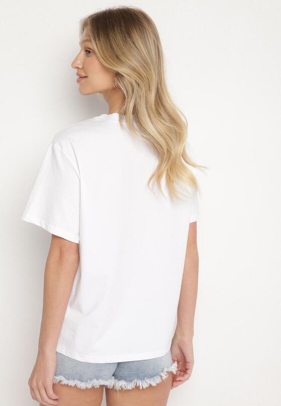 Biały Bawełniany Klasyczny T-shirt Kollira 3