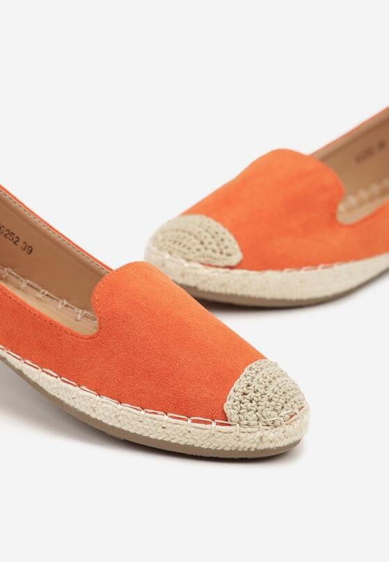 Pomarańczowe Espadryle Ozdobione Plecionką Tiaziane 6