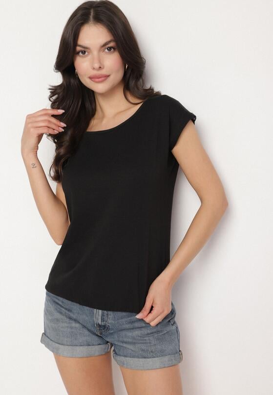 Czarny Bawełniany T-shirt w Klasycznym Stylu Raliessa 1