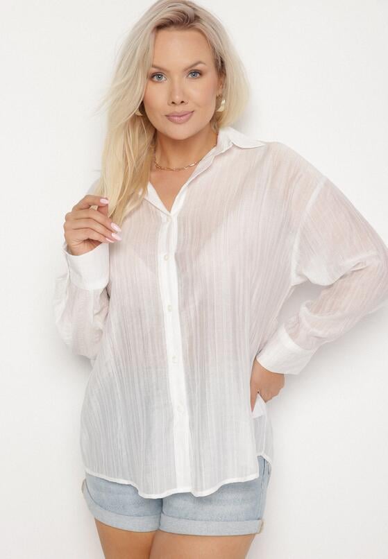Biała Koszula o Kroju Oversize Dolamana 1