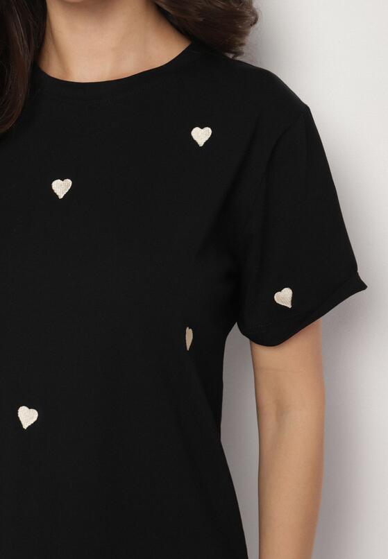 Czarny T-shirt z Bawełny w Serca Kolavelle 5
