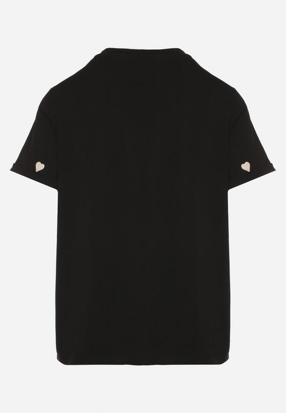 Czarny T-shirt z Bawełny w Serca Kolavelle 7